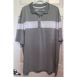 Ben Hogan Performance Men's Gray White Polo Size 2 XL 31" Long x 26" Pit‎ to Pit